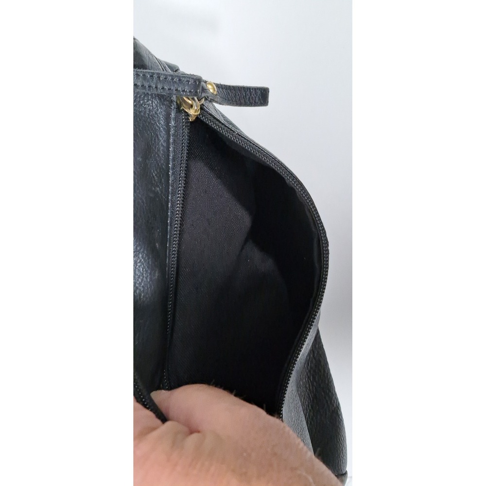 Great American Leather Works Black Leather Crossbody Bag Braided Tassel Purse - Picture 12 of 15